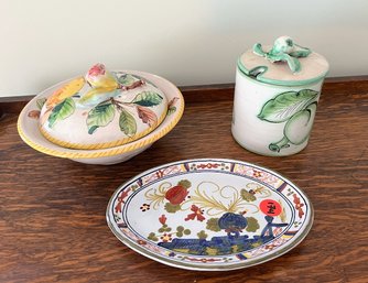 Hand Painted Italian Pottery Lot - Fratelli, Faenza
