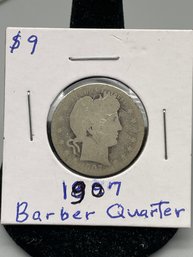 1907 Silver Barber Quarter Dollar (36)