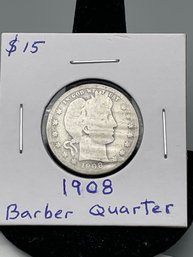 1908 Barber Silver Quarter Dollar (38)