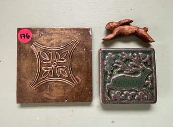 Two Small Tiles And Whittled Rabbit