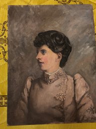 A VICTORIAN PORTRAIT ON BOARD BY M. CURTIN