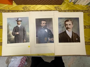 THREE LARGE HAND COLORED PHOTOS OF GENTLEMAN