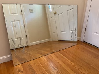 Mid-Century Modern Etched Wheat Framed Wall Mirror