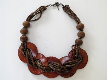Beautifully Crafted Wooden Bead Necklace