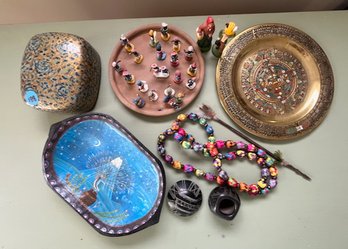 Lot Of Decorative Items-boxes, Trays, Figures, Etc.