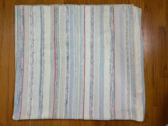 Vintage Hand Woven Cotton Rag Blanket, Summer Beach Colors