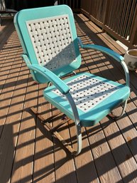 1950s Web Metal Rocking Porch Chair