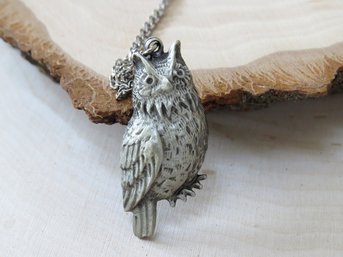 Nickel Silver Owl Pendant Necklace