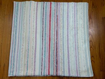 Vintage Hand Woven Cotton Rag Blanket, Yellows & Purples