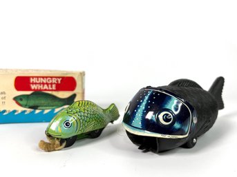 Vintage Mechanical Hungry Whale Toy With Original Box