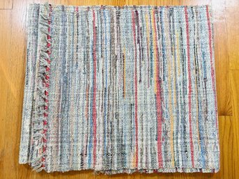 Very Long Vintage Hand Woven Cotton Rag Runner
