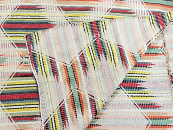 Colorful Vintage Hand Woven Cotton Blanket