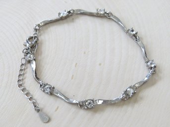 925 Sterling Silver Clear Stone Bar Link Tennis Bracelet
