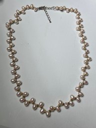 Fantastic Genuine Cultured Pearls With Sterling Silver - Measures 18' - Very Pretty Design - Looks New