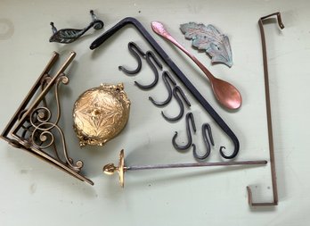 Brass And Metal Hardware: Brackets, Hooks, And Doorbell