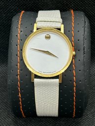 Luxury Lady's MOVADO MUSEUM Ultra Slim Wristwatch- All White Model!
