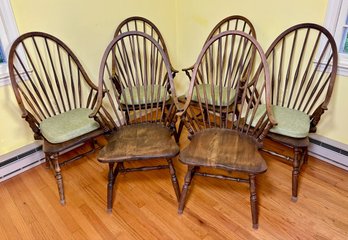 Set Of Six Windsor Dining Arm Chairs (6)