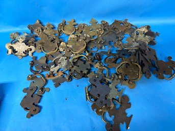 Big Lot Of Antique Brass Furniture Hardware