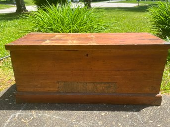 A Beautiful '1916  USA  CWS' Wooden Trunk With Brass Detail