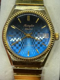 Vintage Mid Century Modern RIVINGTON ELECTRA Mechanical Wristwatch- Op Art Dial