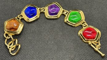 Vintage KENNETH JAY LANE For Avon 'Caprionti Collection' Colorful Panel Statement Bracelet