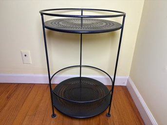 Two Tier Black Metal Circular Occasional Table