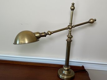 A Solid Brass Adjustable Table Lamp