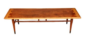 Mid 20th Century Lane Acclaim Rectangular Ash Wood Ash Wood And  Walnut Dovetail Coffee Table