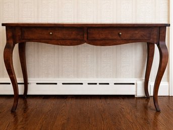 Queen Anne High-legged Mahogany Console Table With Shallow Gallery Rail Edge