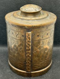 Antique 1920s ARTS AND CRAFTS Hand Hammered Copper Tobacco Jar