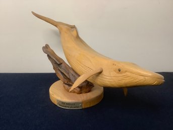 Wooden Whale Sculpture By Bill Erdley