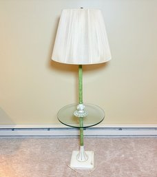 Vintage Green Floor Lamp With Glass Table