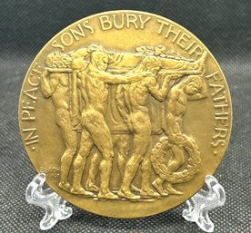 1937 CHESTER BEACH 'In Peace, Sons Bury Their Fathers' Bronze Medal- Society Of Medalists