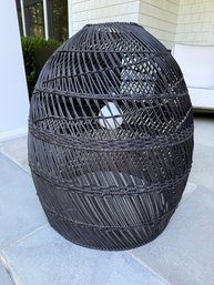 Black Rattan Pendant Light Fixture