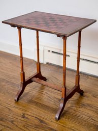 Regency Style Vintage Accent Or Game Table With A Checkerboard Painted Top!