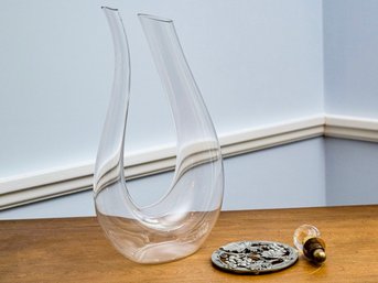 Riedel 'amadeo' Wine Decanter, Glass Stopper And Bottle Trivet With Grape Motif