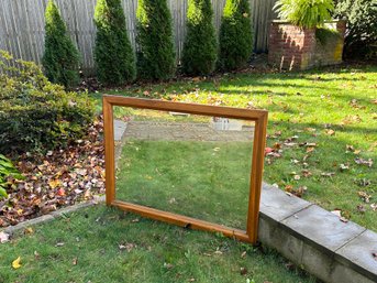 A Large Vintage Wooden Mirror