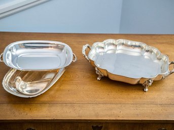 French Rococo Style Footed Jardiniere / Bowl And A Reed & Barton Covered Serving Dish