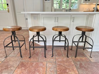 Four World Market Industrial Style Adjustable Counter Stools  (LOC F:2)