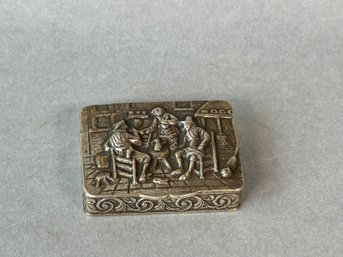 Beautiful Lago Maggiore Italian 800 Silver Pill Box