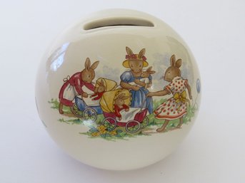 Collectible Vintage Royal Doulton 'Bunnykins' Ball Shaped Coin Money Bank
