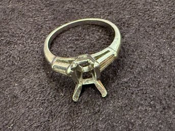 Platinum Diamond Engagement Ring Setting, Marked 10% IRID PLAT