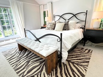 Arhaus St Lucia Contemporary King Bedframe & Sleep Number I8 Innovation Series Mattress  (LOC F:2)