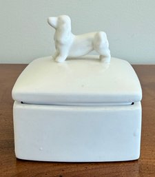 Covered Trinket Box With Dog