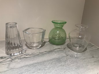 Villeroy & Boch Paloma Picasso Candleholder And 6 Sided Bowl Plus 2 Art Glass Vases