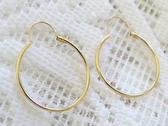 3/4'  Yellow Gold 14K Wire Hoop Earrings
