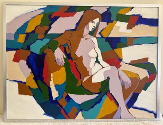 Framed Abstract Oil On Board Signed A. McNamara