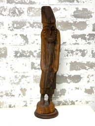 Very Rare Vintage Uri Roth Signed Olive Wood Carved Sculpture - 17'