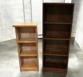 2 Vintage Wood Open Bookcases