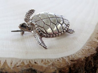 Small Sterling Silver Sea Turtle Pin